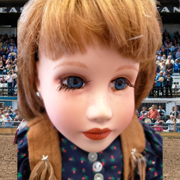 Hamilton Collection 1992 Fine Bisque Porcelain Doll Savannah 18" H w/Stand - Picture 2 of 8